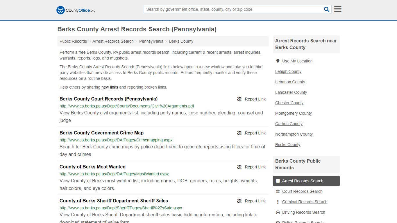 Arrest Records Search - Berks County, PA (Arrests & Mugshots)